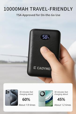 Heated Vest Battery Pack 7.4V/5V 10000mAh, Ultra-Light Battery Pack with LED Display, DC/USB-A/Type-C PD Output, Compatible with ORORO Venustas Heated Jackets, Vests & Gloves in Saudi Arabia