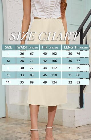 Mist Azur Silky Satin Long Skirt for Women Elastic High Waisted A Line Maxi Skirt 7307 in Saudi Arabia
