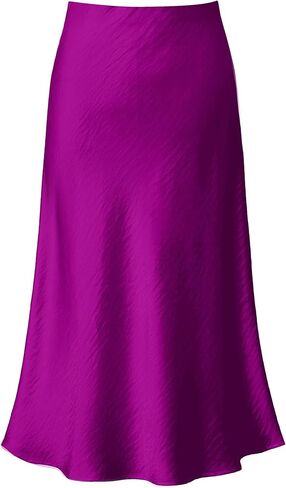 Mist Azur Silky Satin Long Skirt for Women Elastic High Waisted A Line Maxi Skirt 7307 in Saudi Arabia