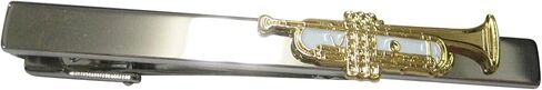 Kiola Designs Gold Toned Textured Musical Trumpet Tie Clip in Saudi Arabia