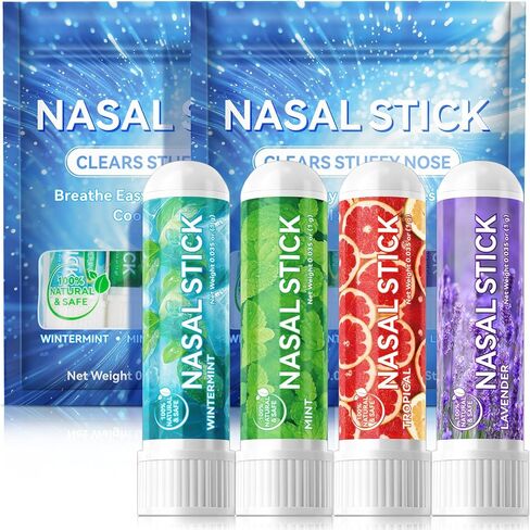 Nasal Inhaler Stick,On-The-Go,Portable,4 Pack Vapor Inhaler,Sinus & Congestion Relief, Daily Relaxation, Stress Relief,Natural Sinus Inhaler Nasal Sticks - Portable Nasal Inhaler for Adults in Saudi Arabia
