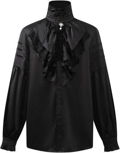 Apocrypha Mens Pirate Shirt Vampire Renaissance Victorian Medieval Gothic Party Costume in Saudi Arabia