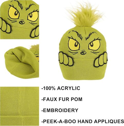 قبعة صغيرة ذات أساور خضراء من Bioworld The Grinch Peekaboo Hands in Kuwait