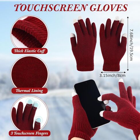 90 Pcs Hats Scarves Gloves Supplies Bulk Winter Beanies Red Grids Scarves Touchscreen Gloves for Men Women in Saudi Arabia