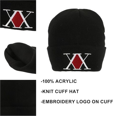 Hunter X Hunter Embroidered Logo Black Cuff Beanie in Saudi Arabia