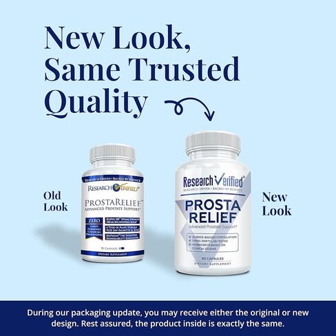 Research Verified Prosta Relief - Saw Palmetto and Bioperine - Prostate Health; Bladder & Urinary Health, Drive and Performance; Pure Natural, 90 Capsules (Pack of 3) in Kuwait