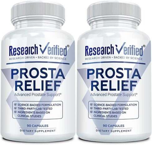 Research Verified Prosta Relief - Saw Palmetto and Bioperine - Prostate Health; Bladder & Urinary Health, Drive and Performance; Pure Natural, 90 Capsules (Pack of 3) in Kuwait