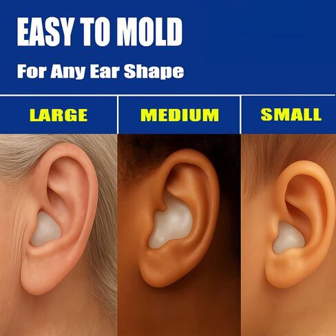 6 Pair Ear Plugs for Sleeping, Swimming, Concerts, Travel and Studying - Noise Cancelling Soft Silicone Ear Plugs for Kids & Adults, Waterproof Moldable Noise Reduction Earplugs with Case in Saudi Arabia
