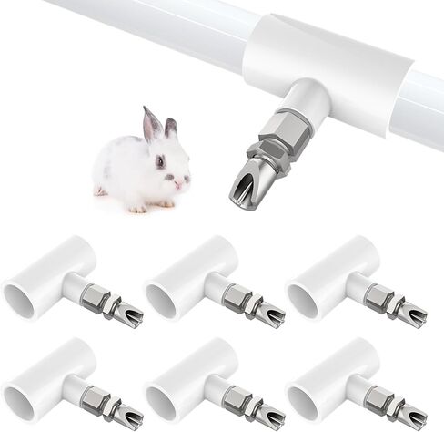Threaded Stainless Steel Rabbit Nipples Rodent Nipples Waterer Automatic Rabbit Nipple Waterer Rabbit Watering System Animal Supplies Breeding Supplies (Grey, 6) in Kuwait