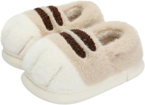Toddler Girls Boys Slippers Adorable Cat Paw House Outdoor Shoes Fluffy Platform Slippers Bedroom Soft Non-slip Shoes in Saudi Arabia
