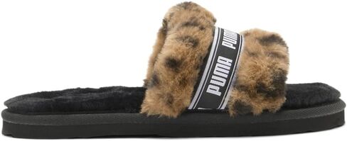 شبشب كاجوال من PUMA Kids Girls Fluff Cheetah Slide كاجوال - أسود، بني in Kuwait