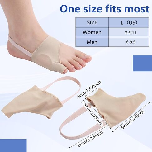 Cuffbow 2 Pair Tailor Bunion Corrector Pads for Pinky Toe Relief Little Toe Separator Bunionette Sleeves Relieve Bunion Pain with Soft Latex Pads and Non-Slip Strap for Women Men Overlapping Toes, L in Saudi Arabia