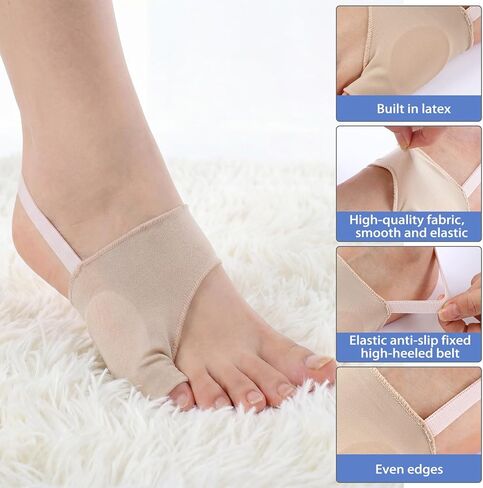 Cuffbow 2 Pair Tailor Bunion Corrector Pads for Pinky Toe Relief Little Toe Separator Bunionette Sleeves Relieve Bunion Pain with Soft Latex Pads and Non-Slip Strap for Women Men Overlapping Toes, L in Saudi Arabia