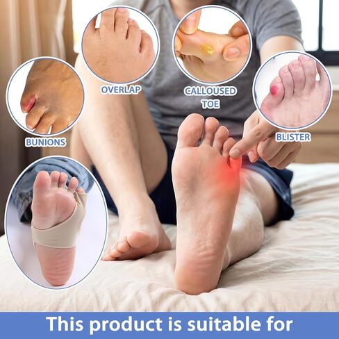 Cuffbow 2 Pair Tailor Bunion Corrector Pads for Pinky Toe Relief Little Toe Separator Bunionette Sleeves Relieve Bunion Pain with Soft Latex Pads and Non-Slip Strap for Women Men Overlapping Toes, L in Saudi Arabia