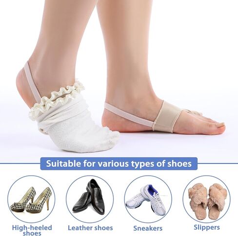Cuffbow 2 Pair Tailor Bunion Corrector Pads for Pinky Toe Relief Little Toe Separator Bunionette Sleeves Relieve Bunion Pain with Soft Latex Pads and Non-Slip Strap for Women Men Overlapping Toes, L in Saudi Arabia