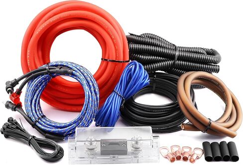 0 Gauge amp Wiring kit,Car Audio Amplifier Installation Wiring Systems KIT,Make Connections and Brings Power to Your Radio,subwoofer Wiring kit in Kuwait