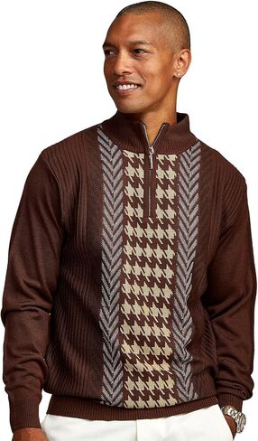STACY ADAMS Men's Sweater, Multi Square Houndstooth Pattern in Saudi Arabia