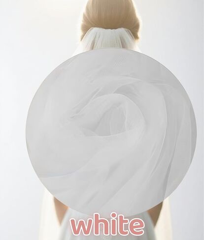 فستان زفاف العروس، طرحة رقيقة بمشط وحواف مقصوصة، وفستان زفاف شيفون حالم مع مشط in Kuwait