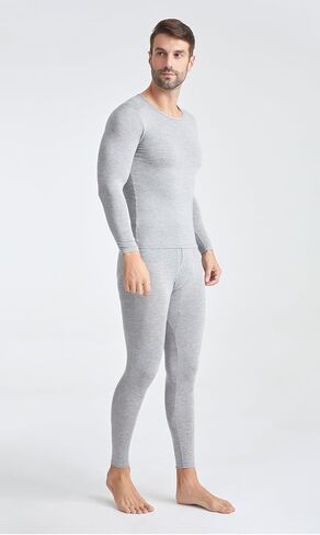Men's Lightweight Thermal Underwear Set - Long Sleeve Top and Bottom, Stretchable, Breathable, Soft Base Layer for Winter in Saudi Arabia