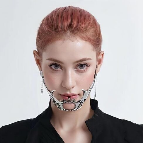Masquerade Mask，Steel Half Mask Women's Costume Half Face Halloween Party Prom Metal Hallowmas Gifts Accessories，Suitable for Mother's Day and Christmas Day in Saudi Arabia