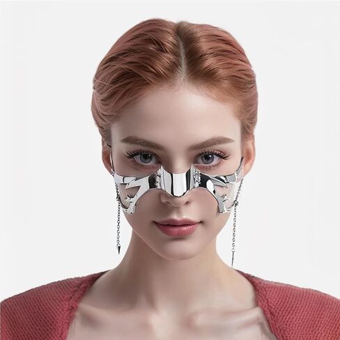 Masquerade Mask，Steel Half Mask Women's Costume Half Face Halloween Party Prom Metal Hallowmas Gifts Accessories，Suitable for Mother's Day and Christmas Day in Saudi Arabia