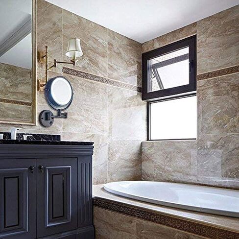 Wall Mount LED Lighted Makeup Mirror, Magnifying Makeup Mirror with Light, 360° Swivel Extendable Cosmetic Vanity Mirror, Most Wonderful for Close Make Up,7X in Kuwait