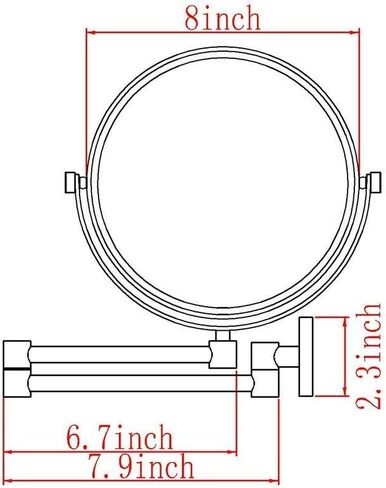 Wall Mounted Makeup Mirrors Magnifying Extend Sturdy Adjustable Shaving Cosmetic Mirror Bathroom Vanity Mirrors in Kuwait