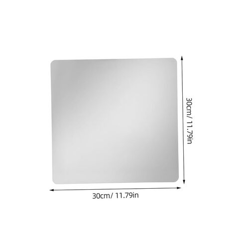 PartyKindom 2pcs Self-Adhesive Mirror Tiles Square Wall Decor for Bedroom Bathroom Gym and Vanity Easy to Install Frameless Design Rounded Edges in Saudi Arabia