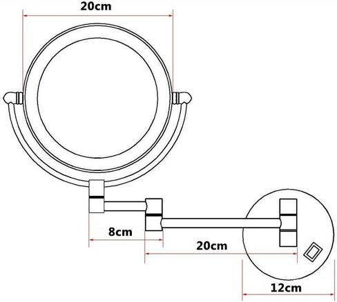 Magnifying Makeup Mirror with Light Wall Mounted, Double Sided Vanity Magnifying Mirror, 360deg; Swivel Extendable, Adjustable Telescopic Boom, with Plug,5X in Kuwait