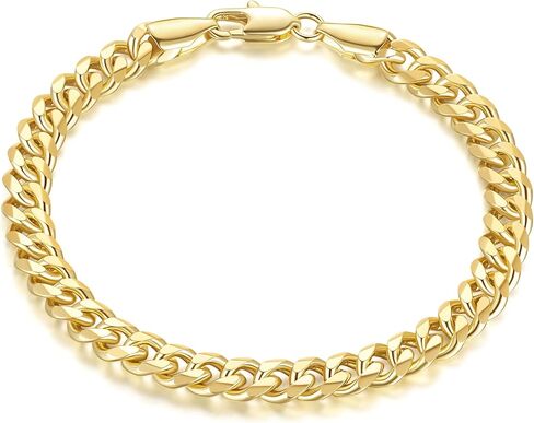 إيرين ماري 14K أساور الذهب للنساء والرجال سوار الذهب للنساء الكلاسيكية الكثيفة الكوبية ربط أساور للرجال النساء لذيذ الكوبية سلسلة مجوهرات هدايا 6.5 ''7'' 7.5 ''8'' 9'' in Kuwait