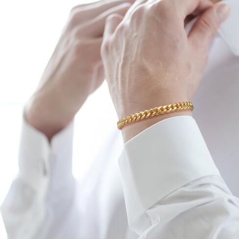 إيرين ماري 14K أساور الذهب للنساء والرجال سوار الذهب للنساء الكلاسيكية الكثيفة الكوبية ربط أساور للرجال النساء لذيذ الكوبية سلسلة مجوهرات هدايا 6.5 ''7'' 7.5 ''8'' 9'' in Kuwait