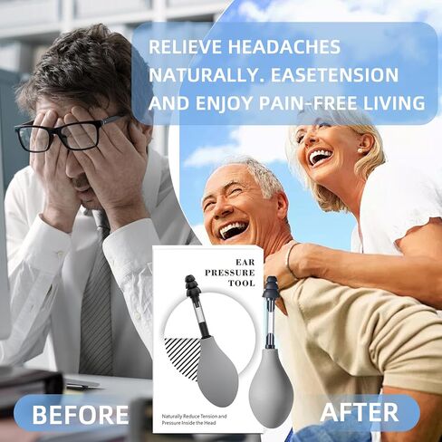 جهاز شفط لتخفيف ضغط الأذن، منتجات تخفيف الصداع النصفي والصداع، تخفيف طنين الأذن بالطائرة من خلال توازن ضغط الأذن الداخلي، يقلل التوتر، مجهز بثلاثة أحجام من سدادات الأذن in Kuwait