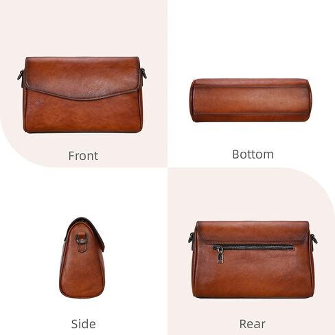 Iswee Leather Crossbody Bags for Women Shoulder Handbags and Purses with Multi Pocket and Two Straps Travel Satchel Medium in Saudi Arabia