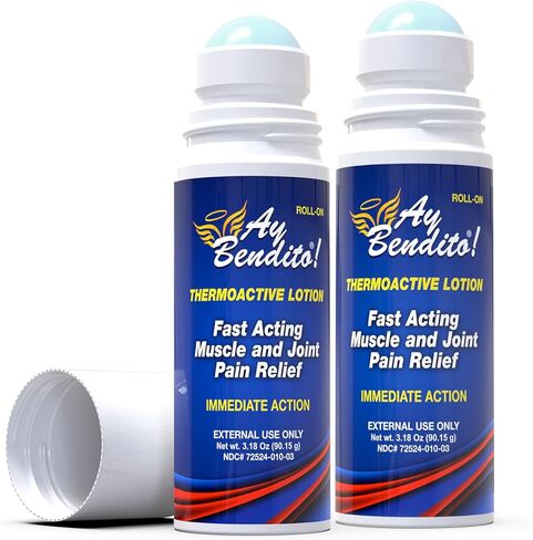 Ay Bendito! Thermoactive Lotion for Faster Pain Relief on Joints and Muscle Function - 3.18 oz Roll-on - Two Pack in Saudi Arabia