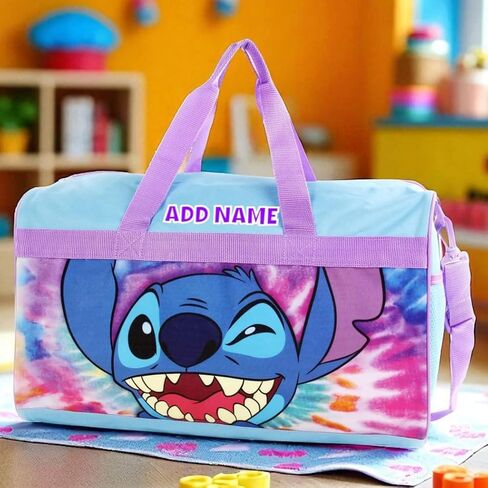 KishKesh Personalized Licensed Kids Duffel Bag – Durable, Customizable Name & Text, Ideal for Travel, School, Gym, Beach, or Overnight – Disney Stitch Design, 18" X 10.50" X 9.75" in Saudi Arabia