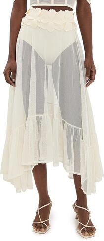 Ivory Floral Mesh Mini Skirt by JARDIN DE LU in Kuwait