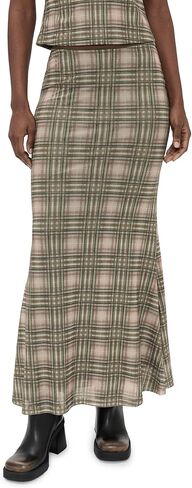 Another Girl Women's Plaid Mesh Maxi Skirt in Saudi Arabia