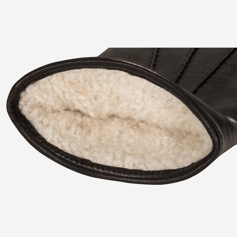 Fratelli Orsini Winter Gloves Aldo for Men - Lambskin Leather Gloves with lambswool lining & touchscreen - color Black in Saudi Arabia
