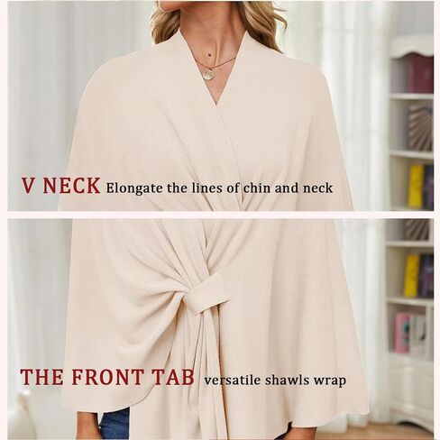 Fleece Drape Shawl, Elegant Solid Color Cape, Soft Warm Open Front Poncho Cardigan Sweater Shawl Wraps for Women Fall Winter in Saudi Arabia