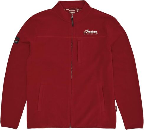 Indian Motorcycle Men's Zip Thru Fleece Top, Red - 2865731 in Saudi Arabia