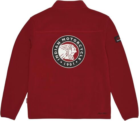 Indian Motorcycle Men's Zip Thru Fleece Top, Red - 2865731 in Saudi Arabia