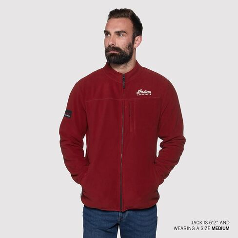 Indian Motorcycle Men's Zip Thru Fleece Top, Red - 2865731 in Saudi Arabia