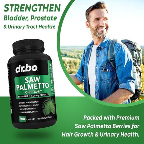 Saw Palmetto for Men Prostate Health - Hair Growth Plus Bladder Control Supplements Complex & DHT Blocker for Women & Men - Pure Saw Palmetto Hair Loss Supplement Support Extract & Urination Pills Aid in Saudi Arabia