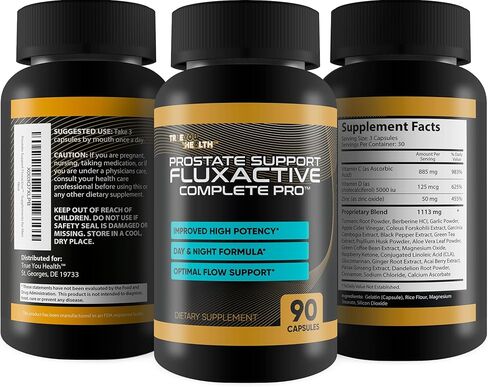 دعم البروستاتا Fluxactive Complete Pro - تركيبة البروستاتا الممتازة مع باناكس الجينسنغ - تعزيز صحة البروستاتا لصحة الرجال وعافيةهم - المساعدة في تدفق الدم والقدرة على التحمل - مكملات البروستاتا للرجال in Kuwait