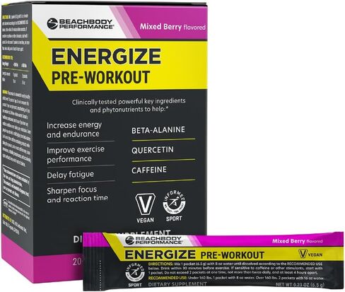 BODi Energize Pre Workout Powder - Beta-Alanine, Quercetin & Low-Dose Caffeine Formula for Enhanced Energy & Focus, Increase Energy & Endurance Supplement, Lemon Flavored, 20 Sticks in Saudi Arabia