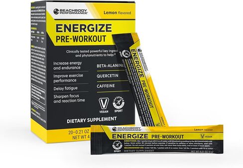 BODi Energize Pre Workout Powder - Beta-Alanine, Quercetin & Low-Dose Caffeine Formula for Enhanced Energy & Focus, Increase Energy & Endurance Supplement, Lemon Flavored, 20 Sticks in Saudi Arabia