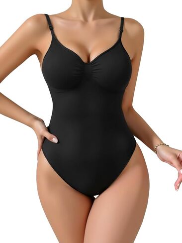 Women's Shapewear Bodysuit, Mid Thigh Tummy Control Butt Lifter Shaper with Adjustable Straps in Saudi Arabia