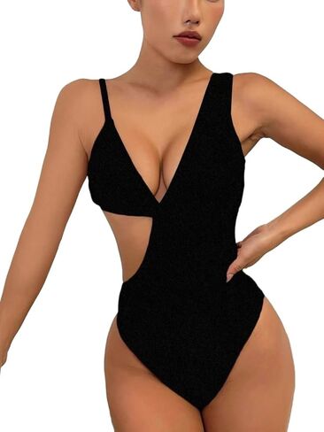 Sexy Women's Sleeveless High Stretch Cutout One-Piece Monokini Swimsuit for Beach Vacation in Saudi Arabia