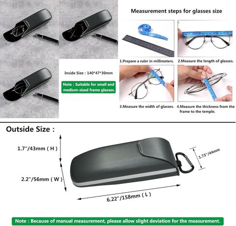 حافظات نظارات ذات هيكل صلب قابلة للطي مع قطعة قماش للنظارات، صندوق نظارات قصر النظر للنساء والرجال in Saudi Arabia