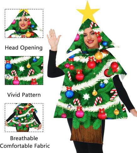 Adult Christmas Tree Costume Men Women Xmas Novelty Outfits in Kuwait